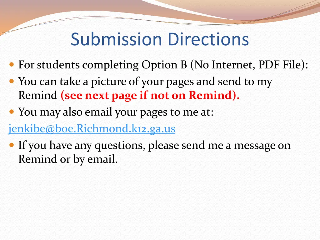 submission directions