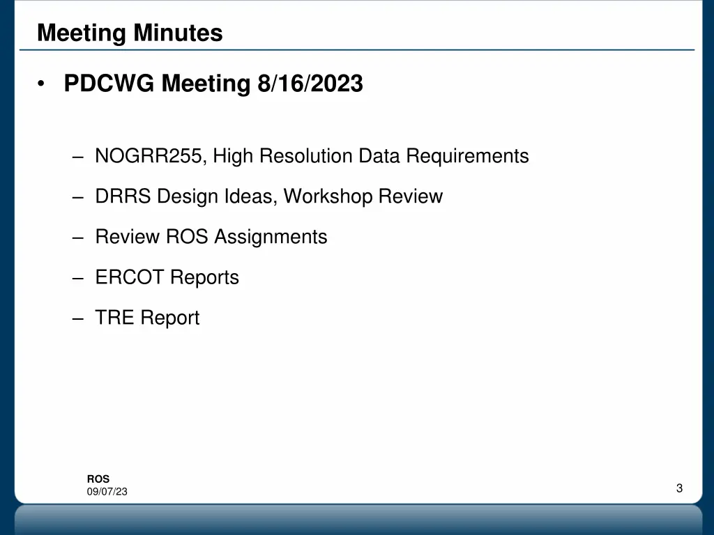 meeting minutes