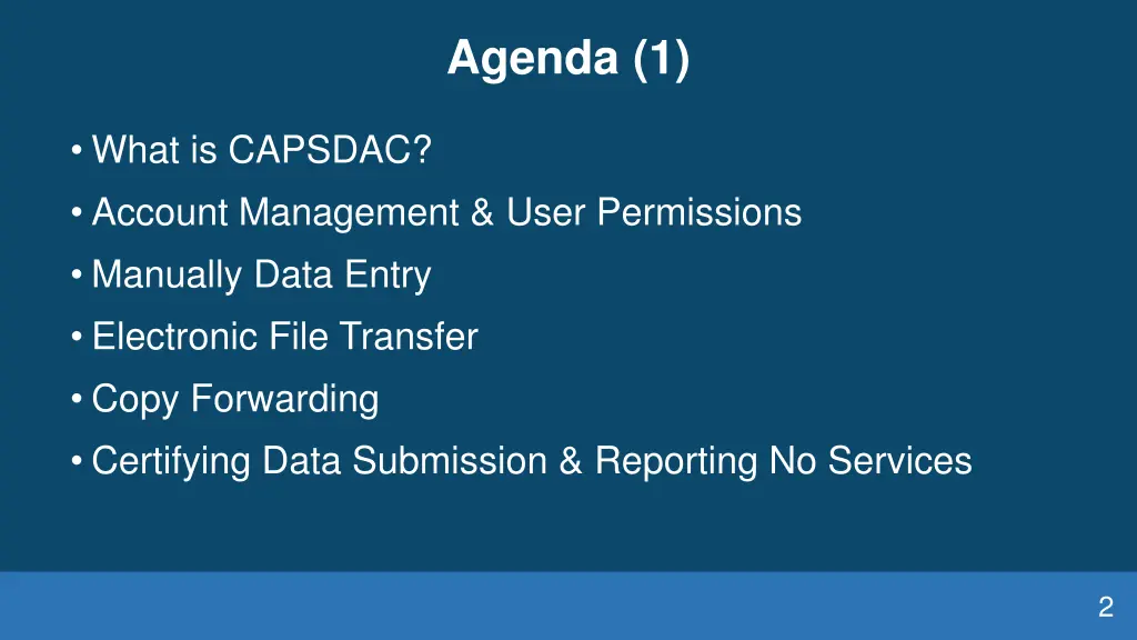agenda 1