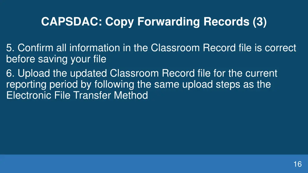 capsdac copy forwarding records 3