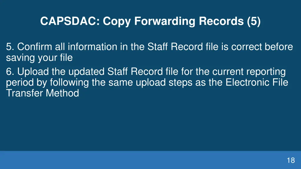 capsdac copy forwarding records 5