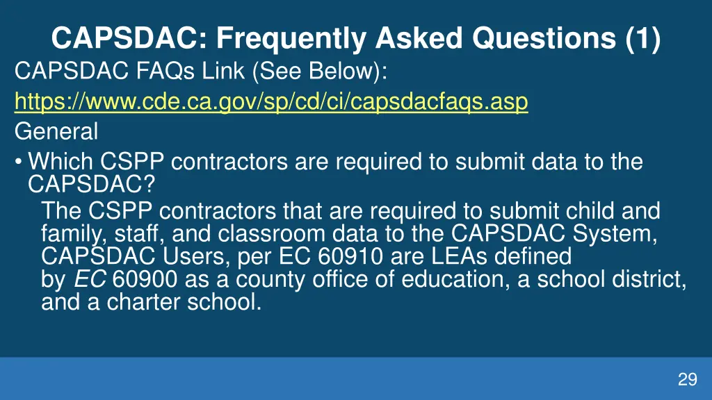 capsdac frequently asked questions 1 capsdac faqs