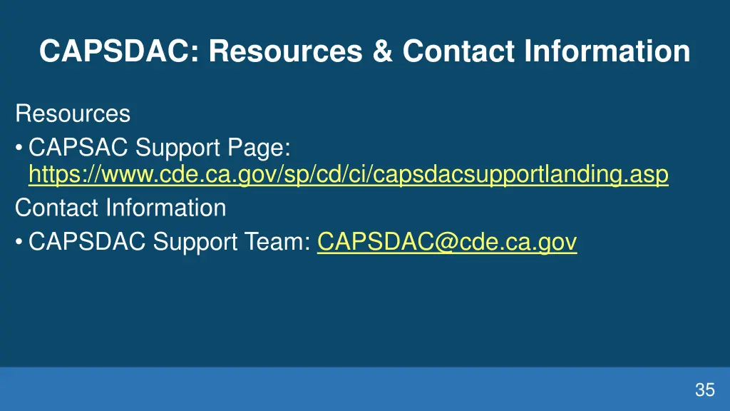 capsdac resources contact information