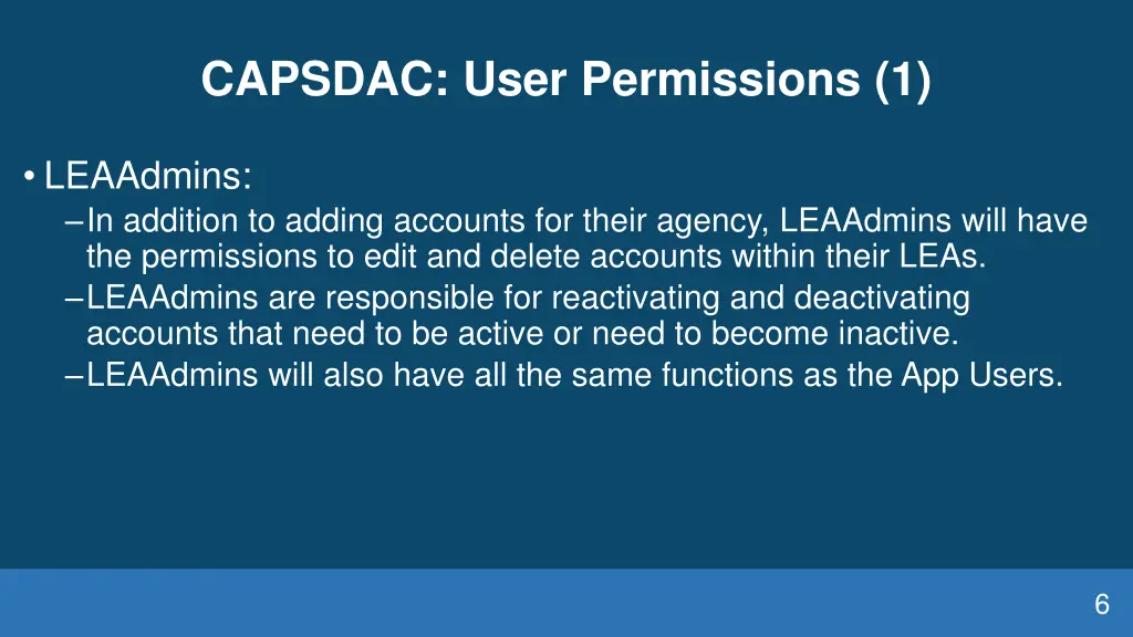 capsdac user permissions 1