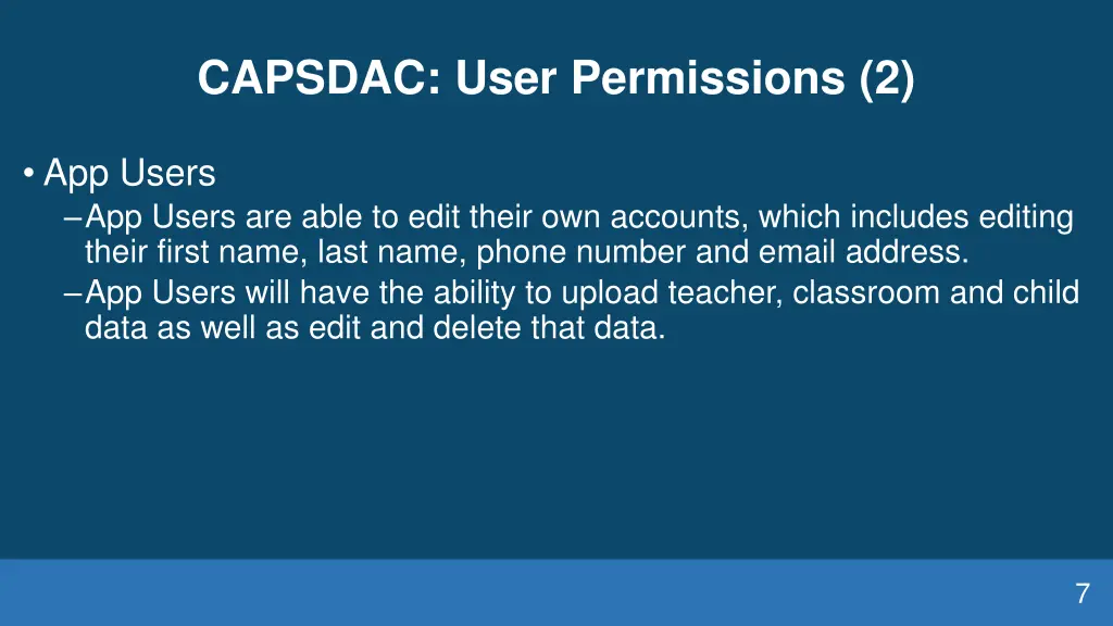 capsdac user permissions 2