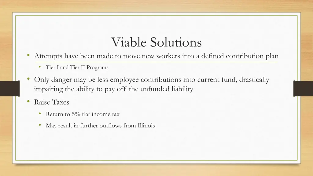 viable solutions