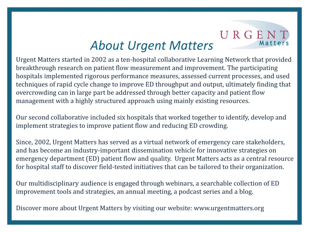 about urgent matters