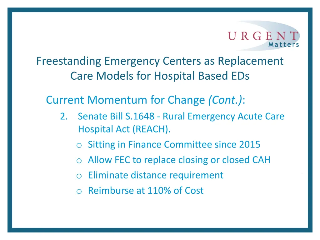 freestanding emergency centers as replacement 2