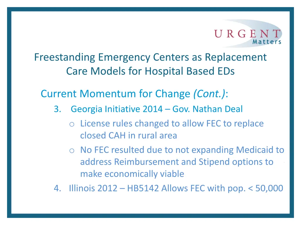 freestanding emergency centers as replacement 3
