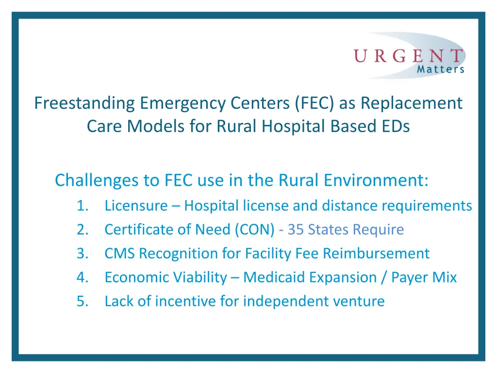 freestanding emergency centers fec as replacement