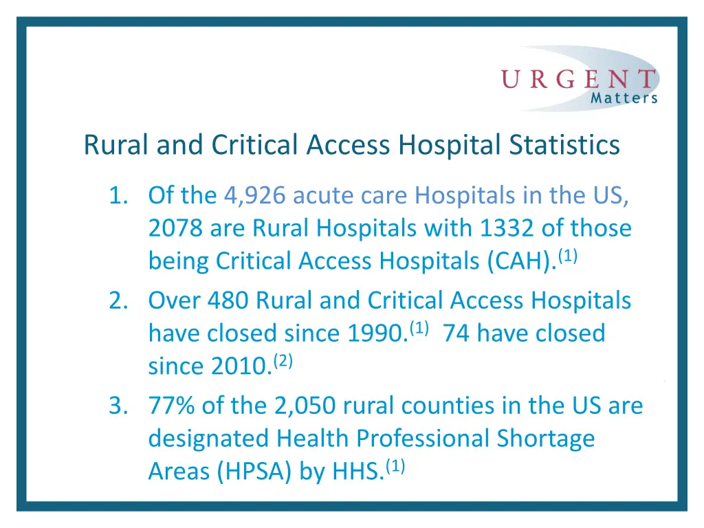 rural and critical access hospital statistics