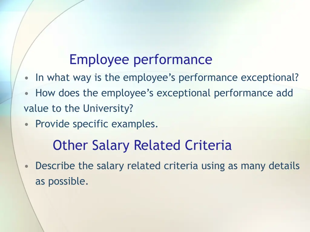 employee performance in what way is the employee
