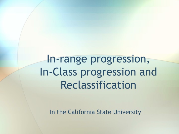 in range progression in class progression