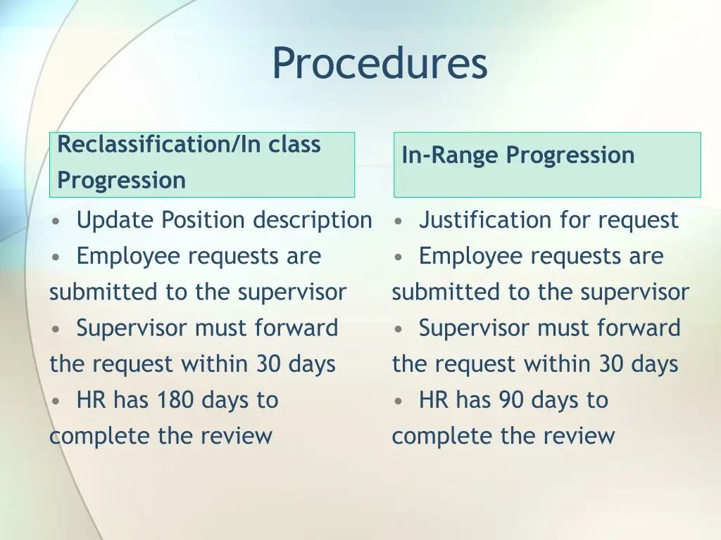 procedures
