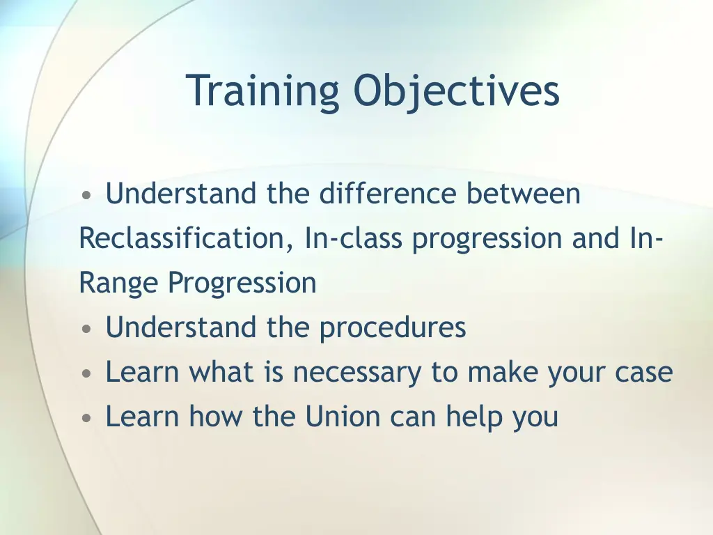 training objectives