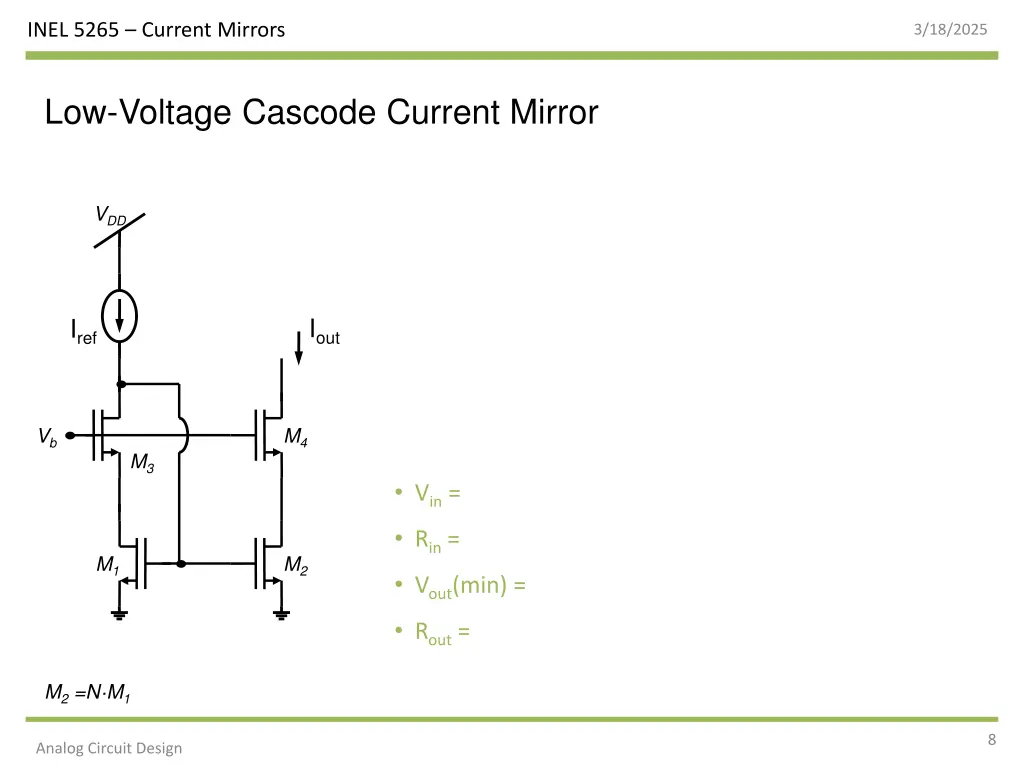 inel 5265 current mirrors 7