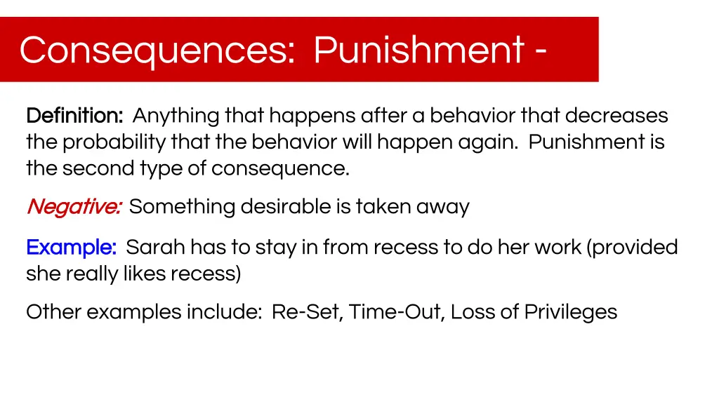 consequences punishment 1