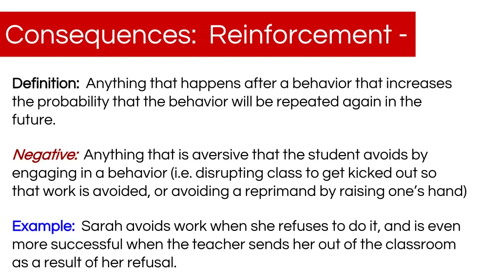 consequences reinforcement 1