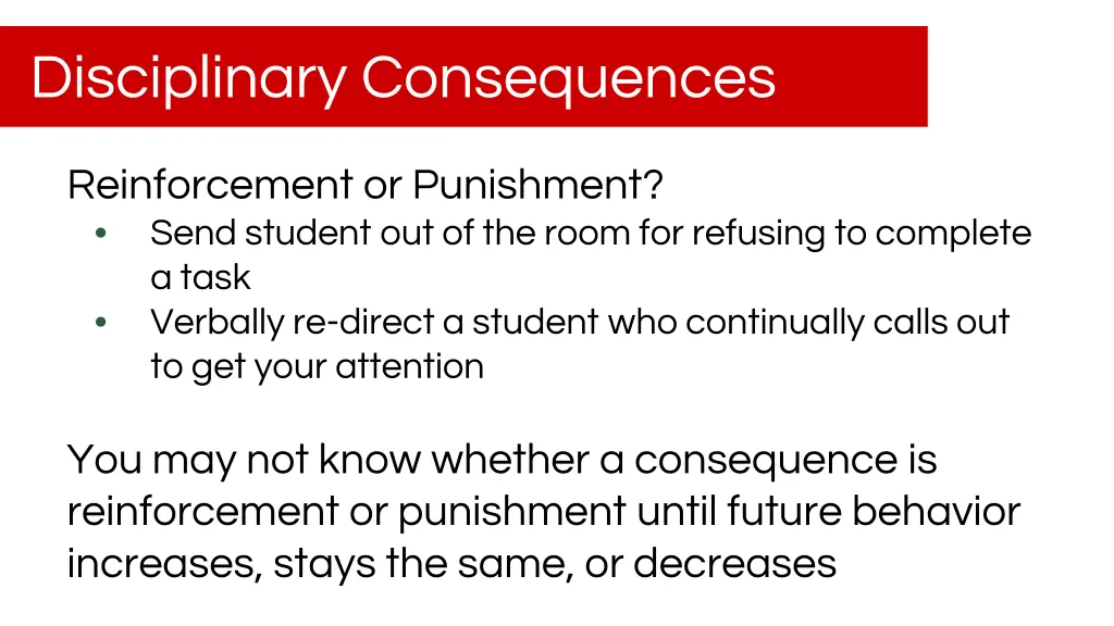 disciplinary consequences