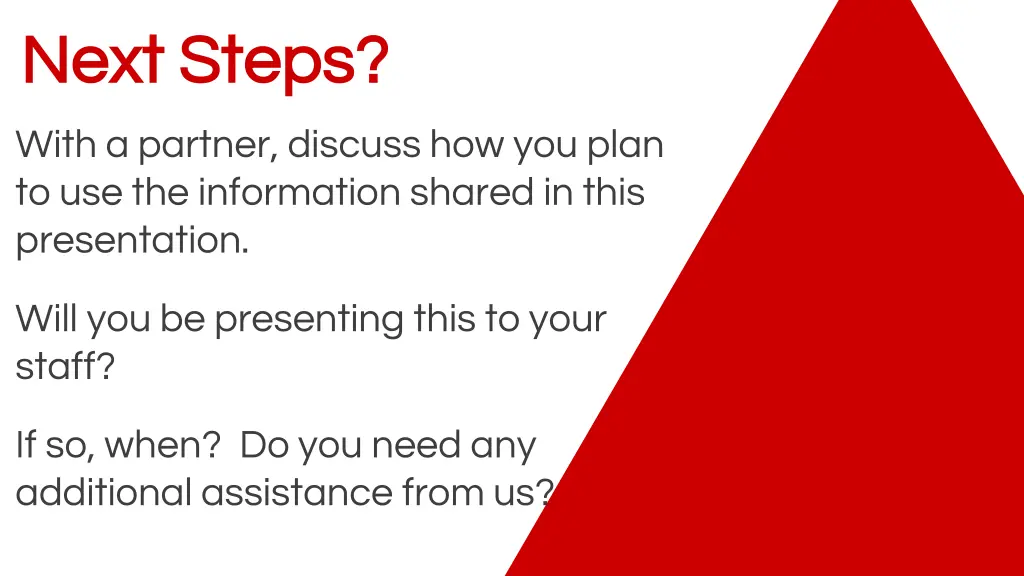 next steps next steps