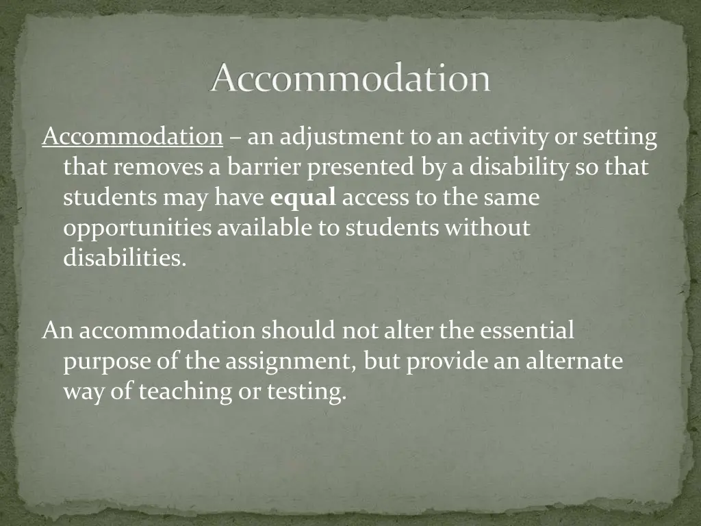 accommodation