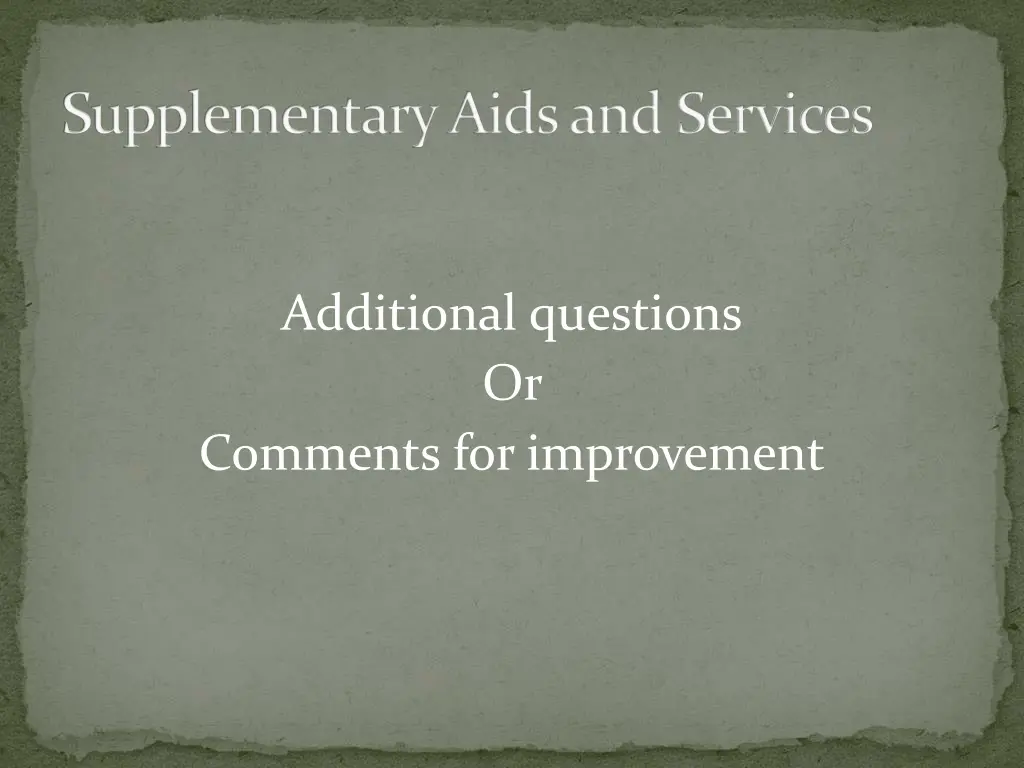 supplementary aids and services 1