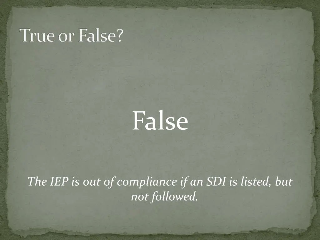 true or false 1