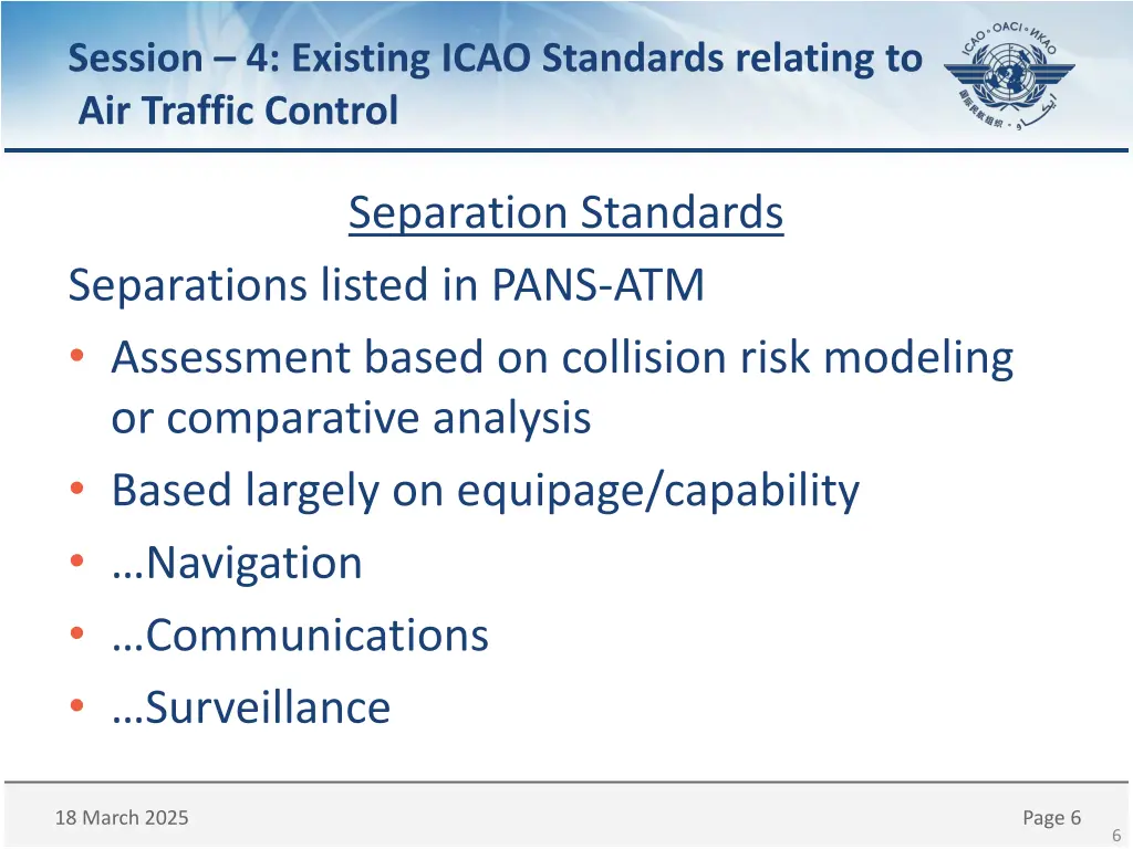 session 4 existing icao standards relating 5