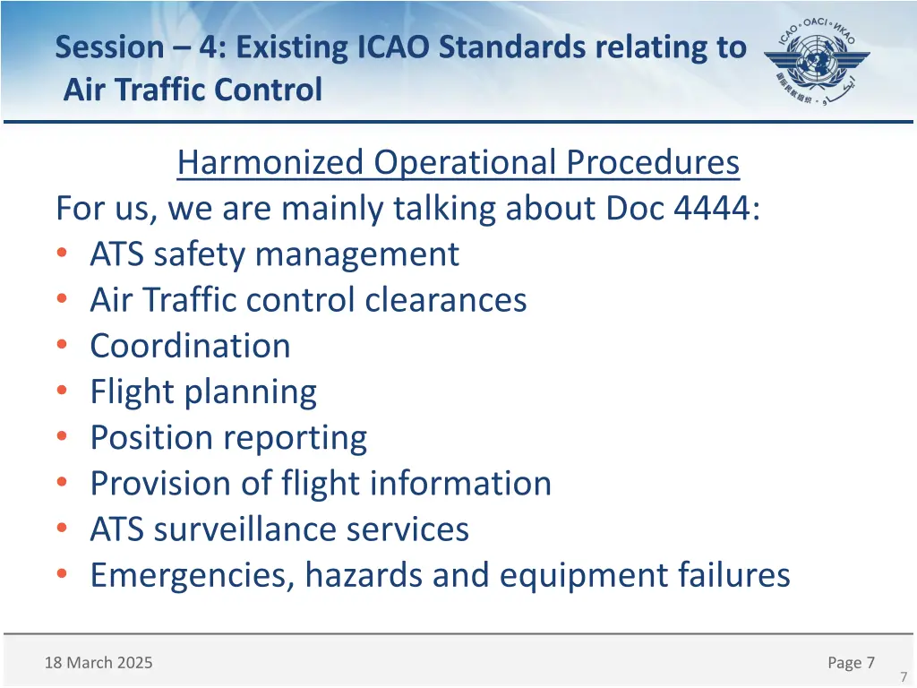 session 4 existing icao standards relating 6