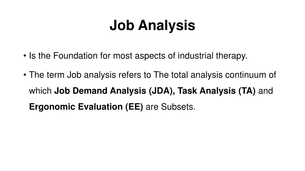 job analysis