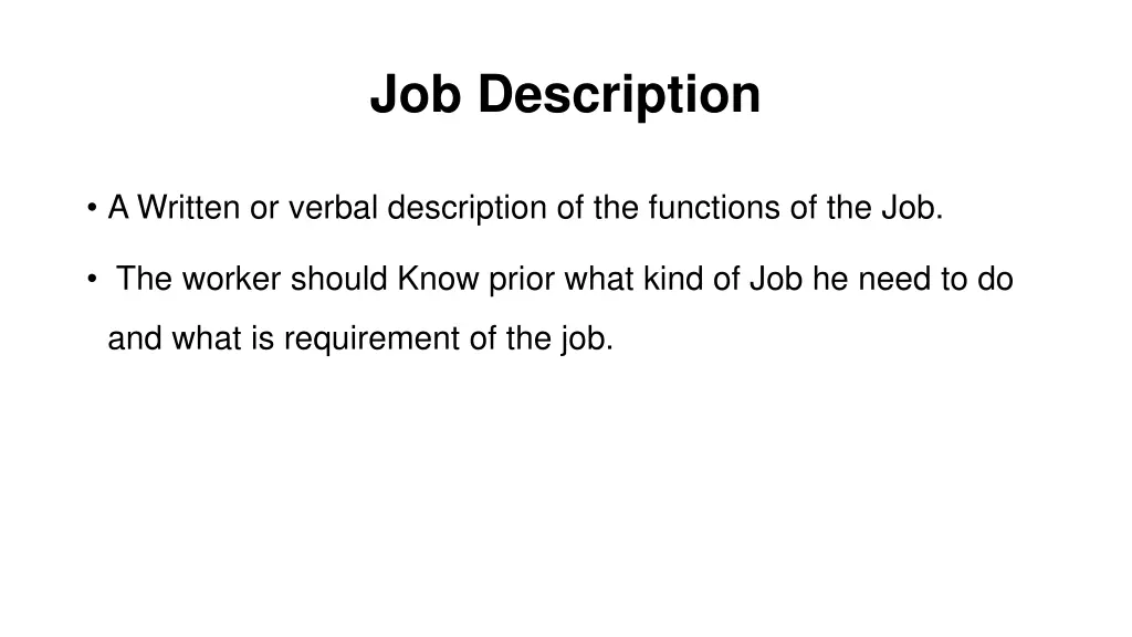 job description
