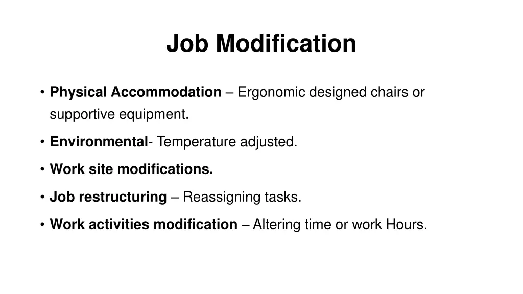 job modification