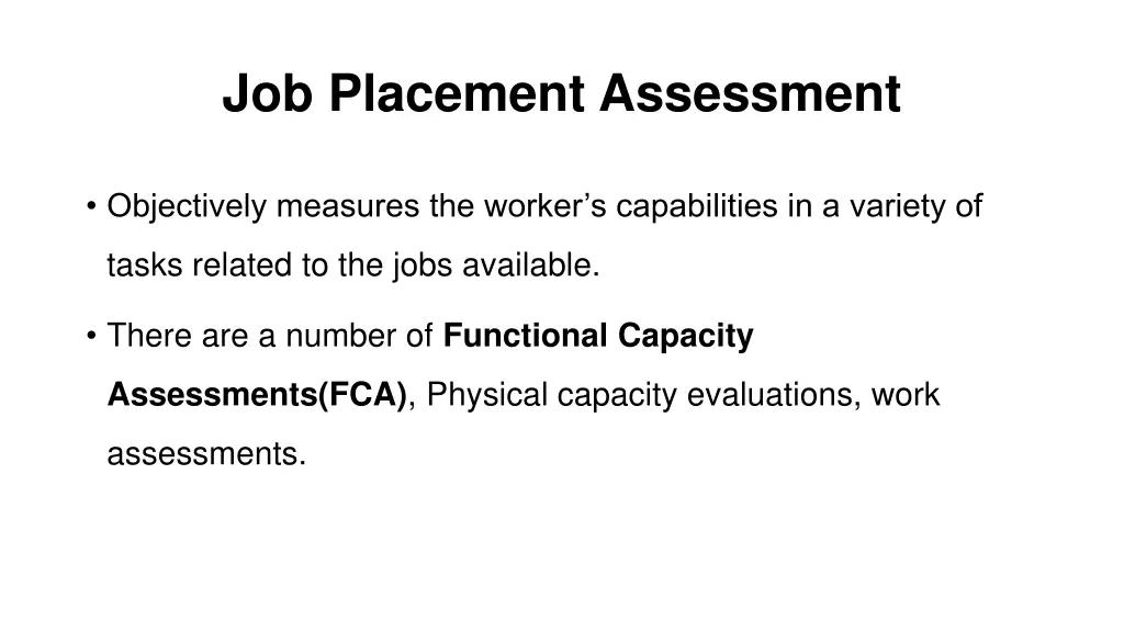 job placement assessment