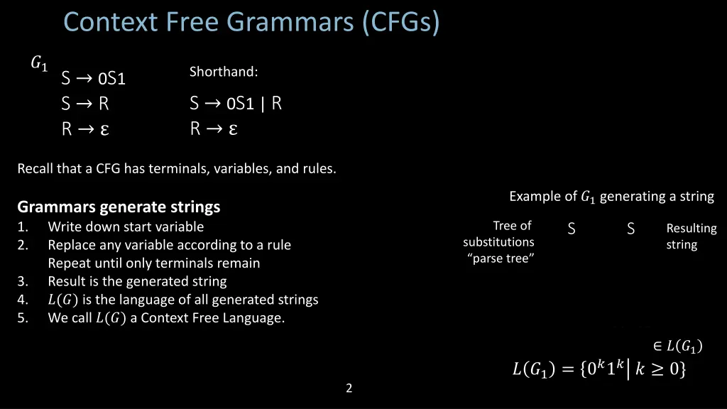 context free grammars cfgs