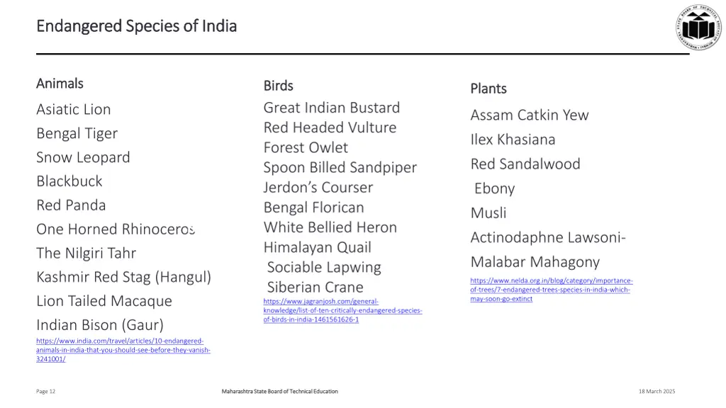 endangered species of india endangered species