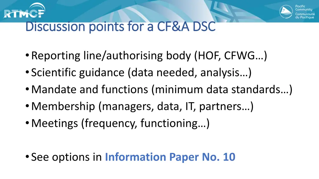 discussion points for a cf a dsc discussion