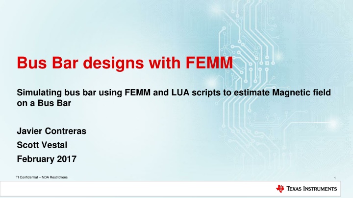 bus bar designs with femm