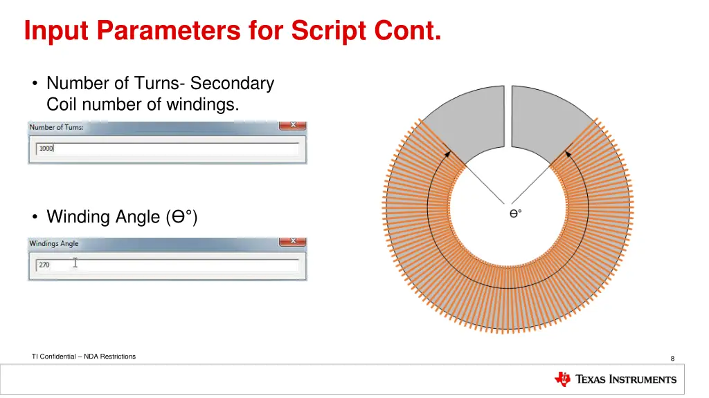 input parameters for script cont 2