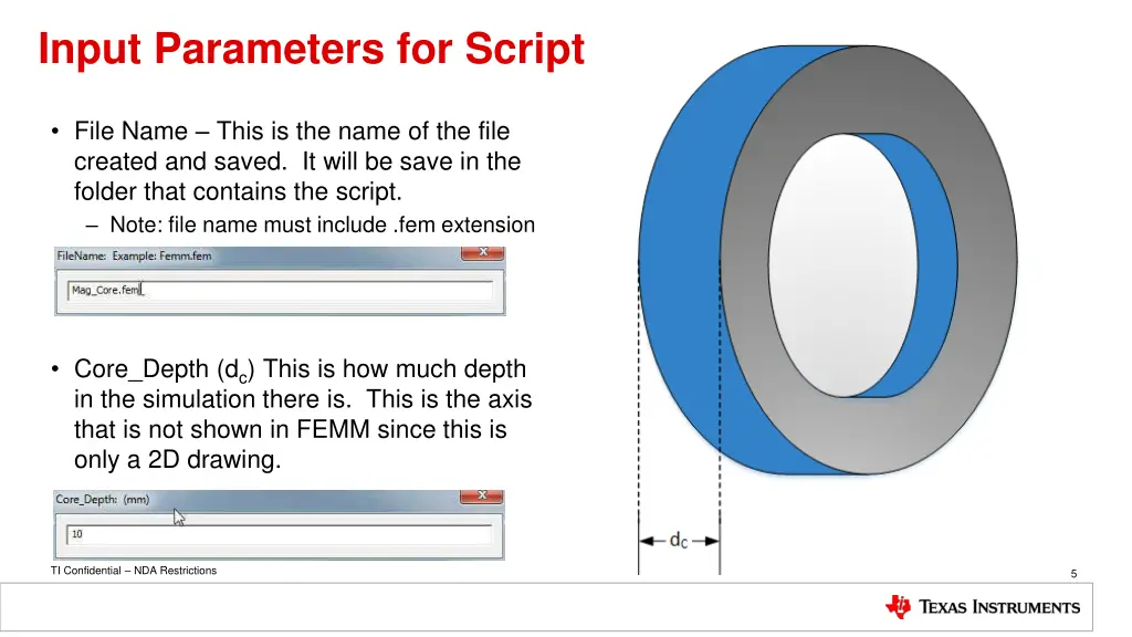 input parameters for script