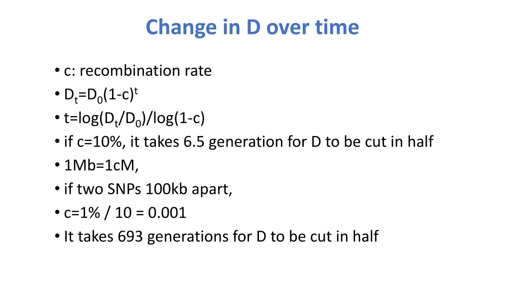 change in d over time