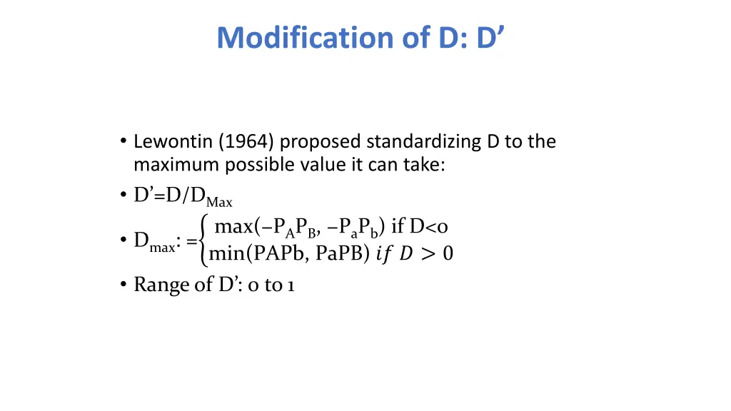 modification of d d