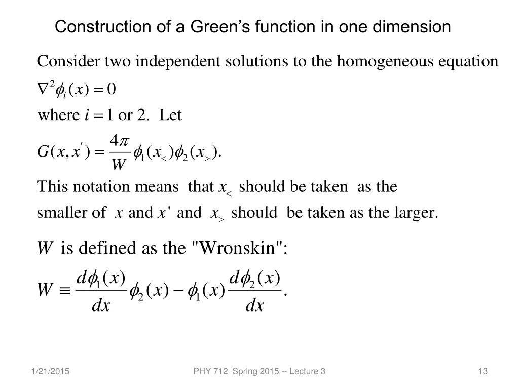 construction of a green s function