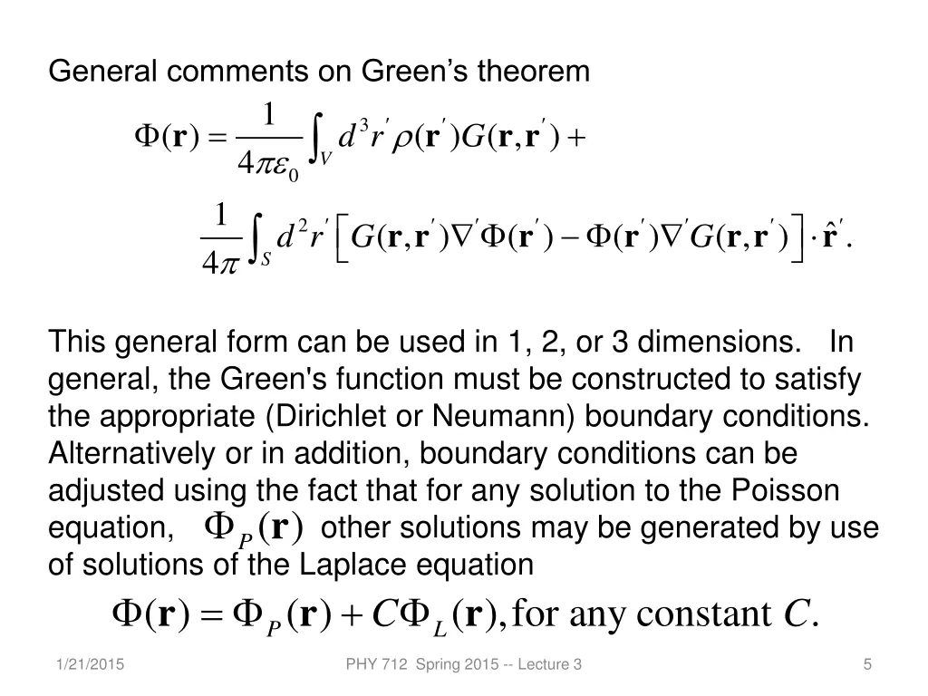 general comments on green s theorem 1 4 1 4