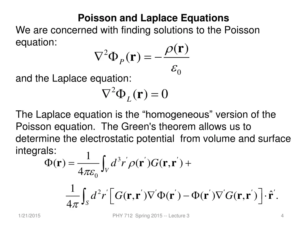 poisson and laplace equations we are concerned