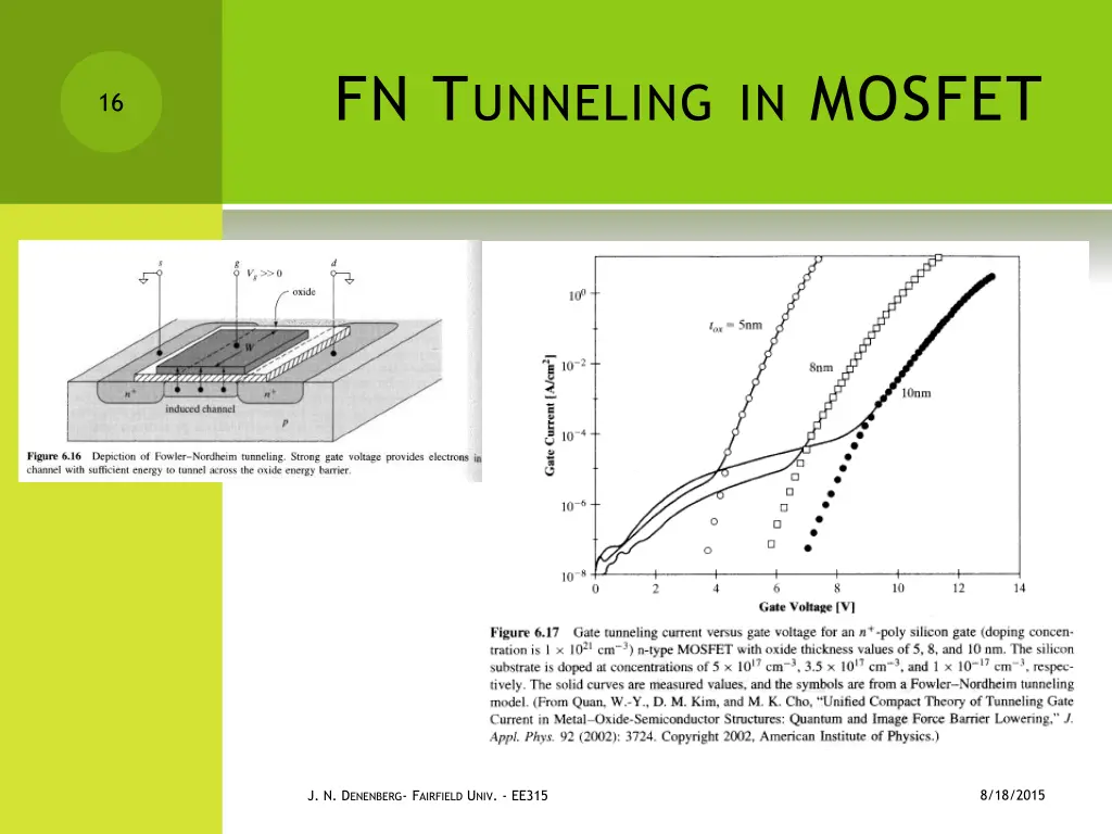 fn t unneling in mosfet