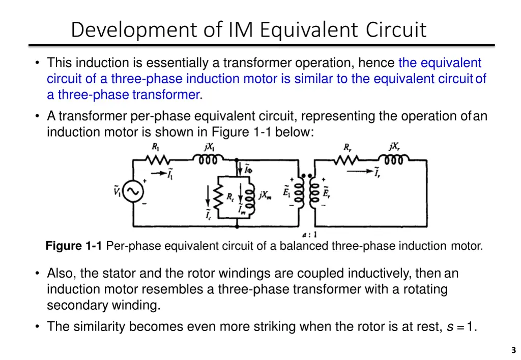 development of im equivalent circuit 1