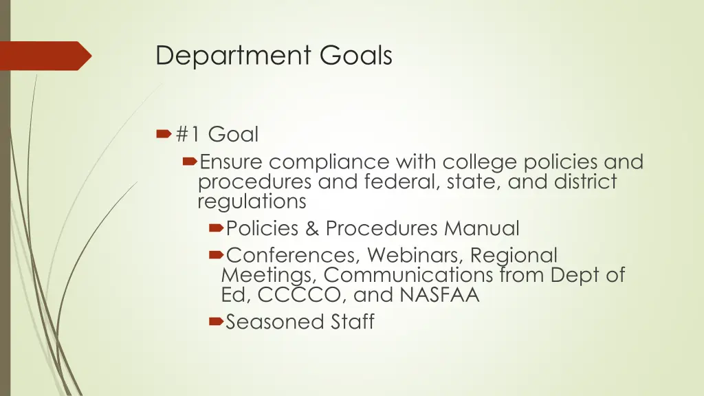 department goals