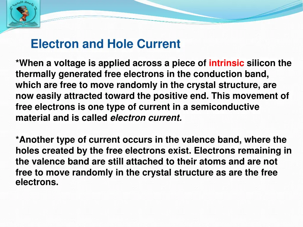 electron and hole current