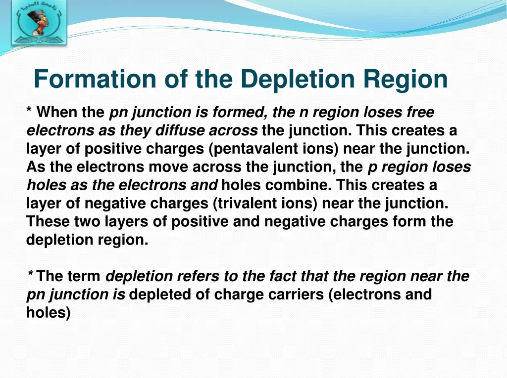 formation of the depletion region