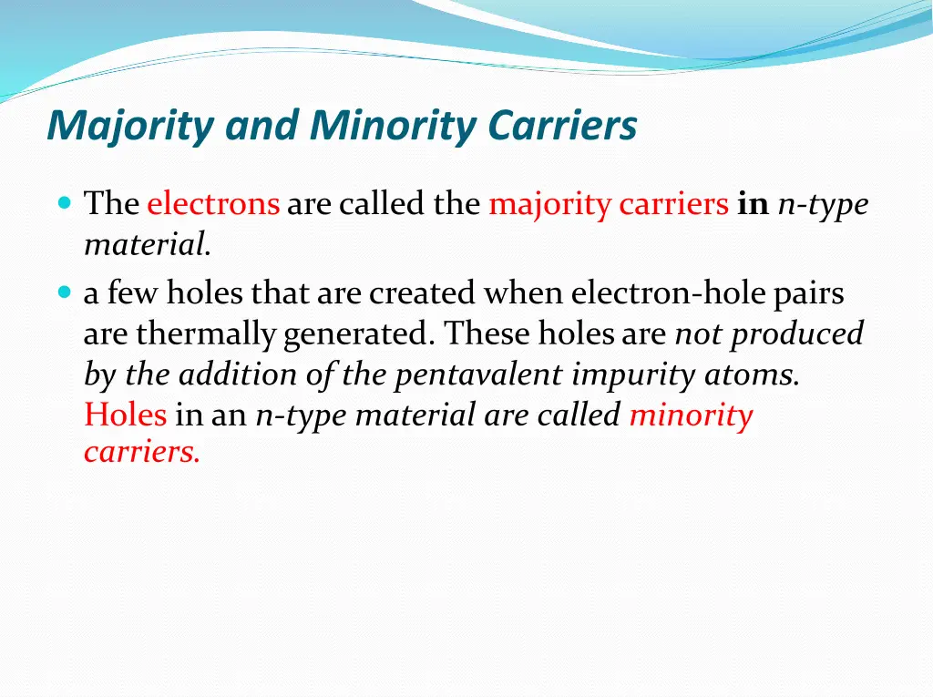 majority and minority carriers